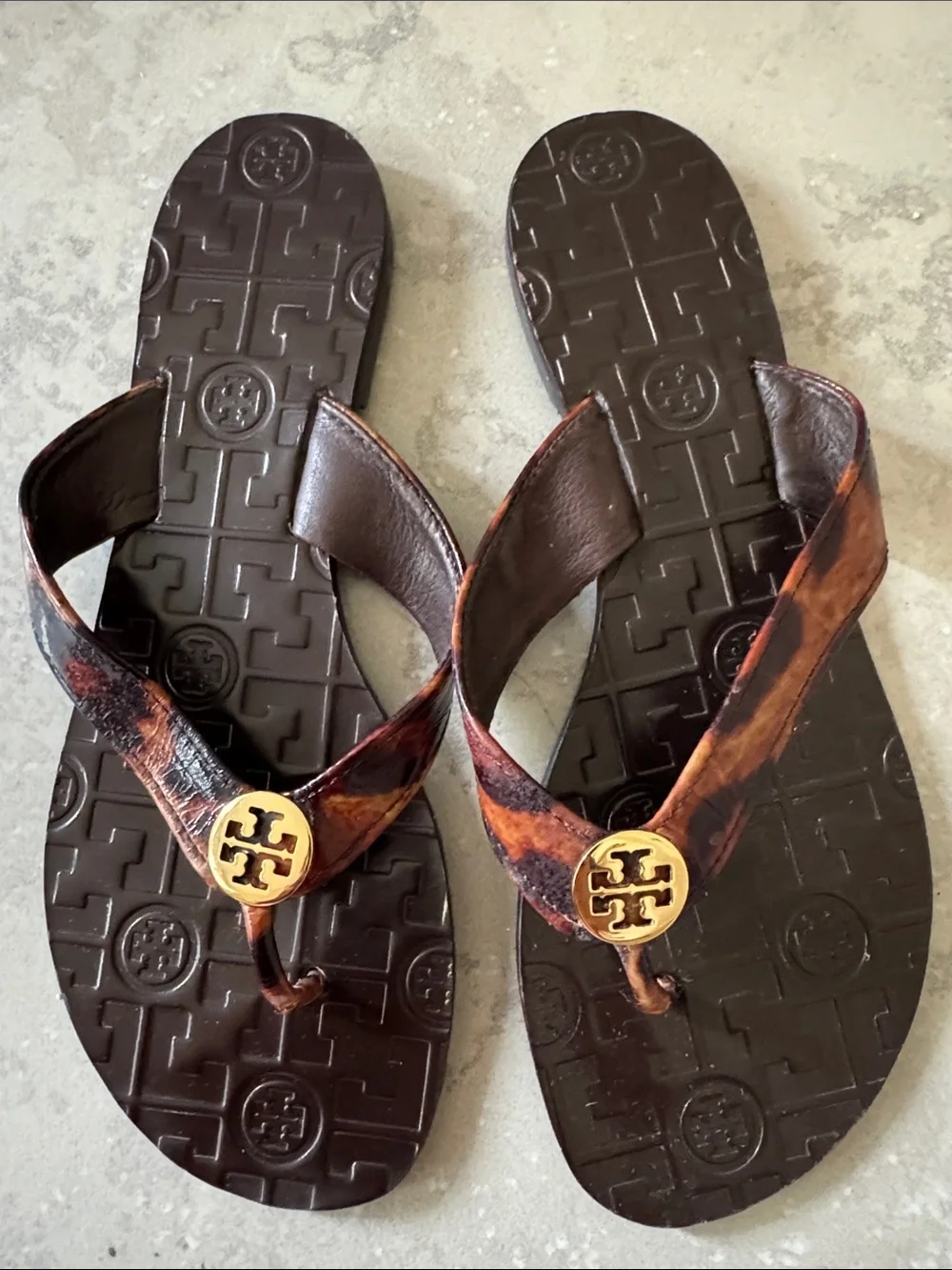 Tory Burch Thora Thong Sandal Leopard Print Size 7